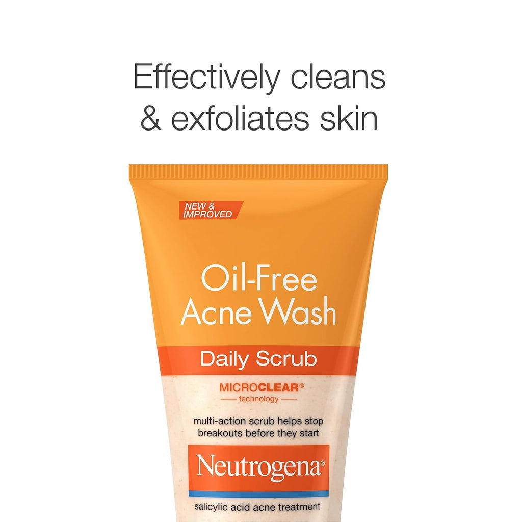 Neutrogena Oil Free Daily Acne Face Scrub, 4.2 Oz