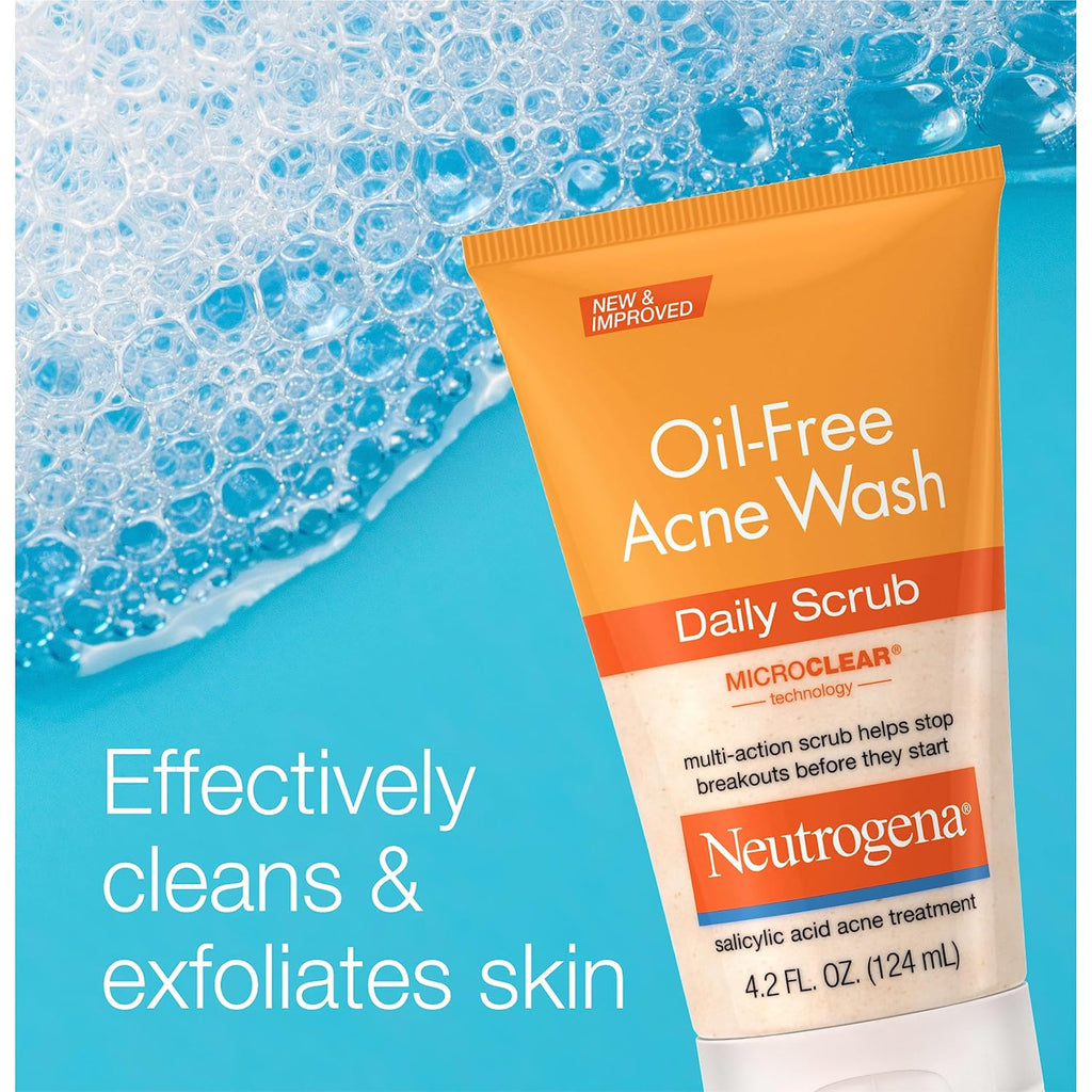 Neutrogena Oil Free Daily Acne Face Scrub, 4.2 Oz